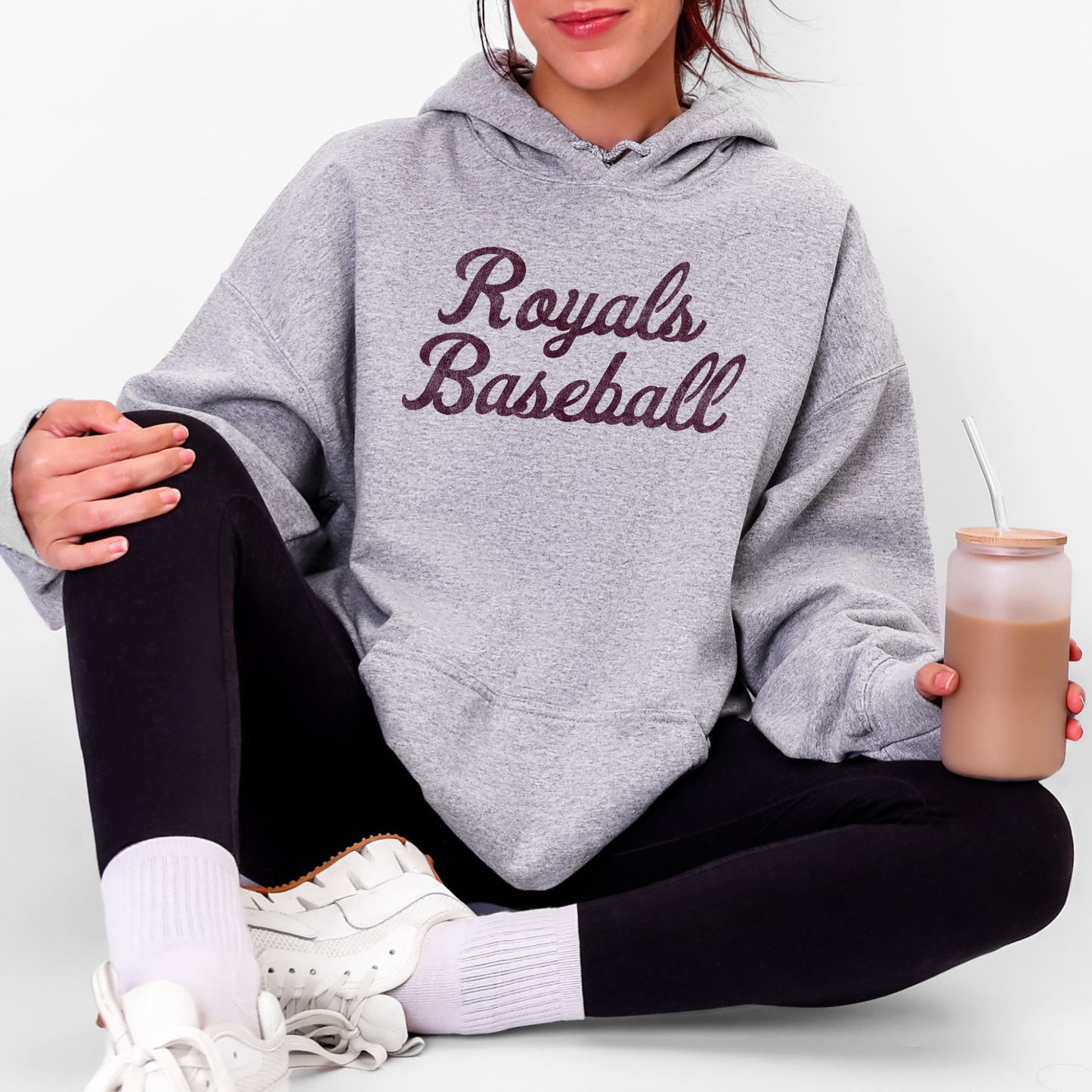 TCR: Royals Baseball Script, Hoodie *Distressed Print*