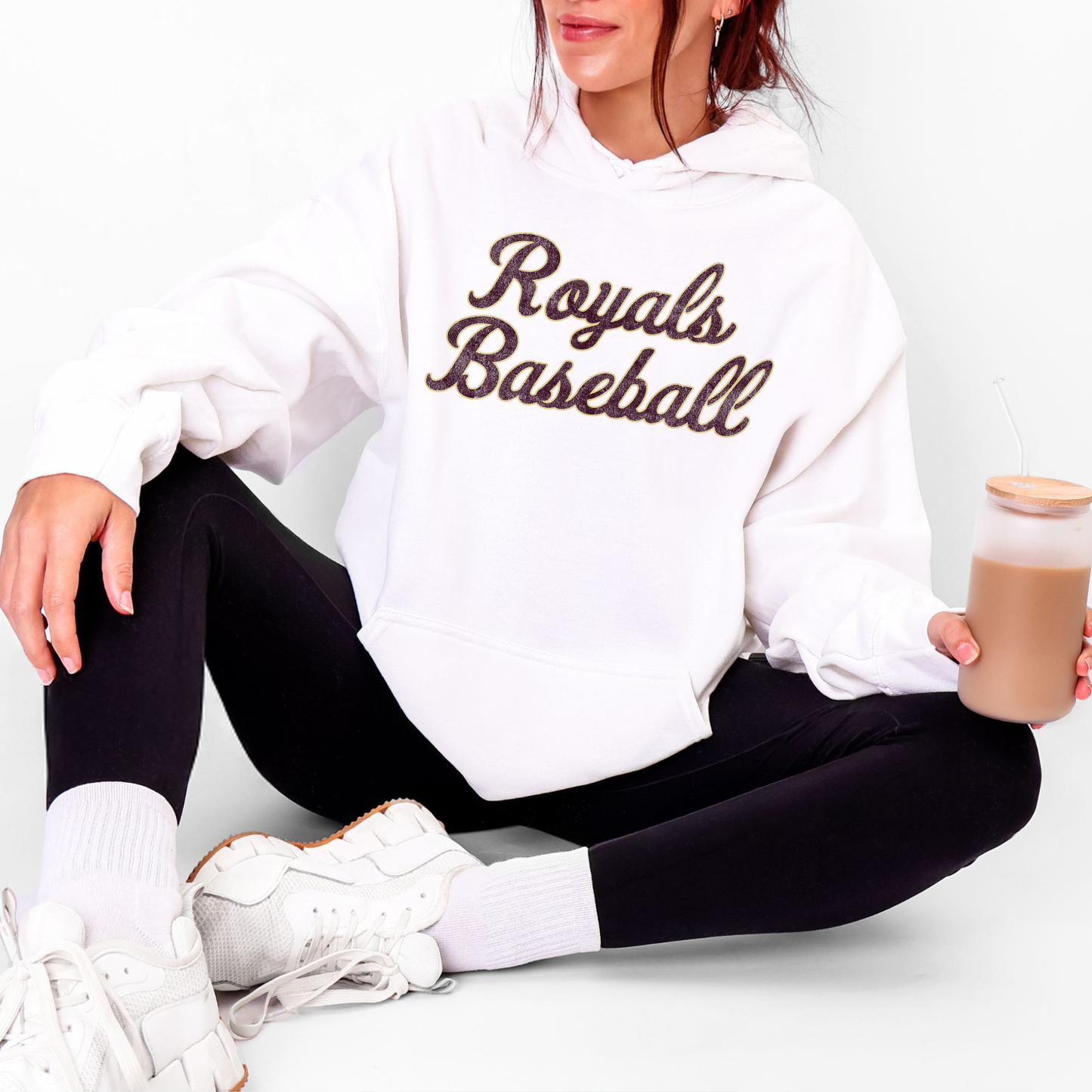 TCR: Royals Baseball Script, Hoodie *Distressed Print*