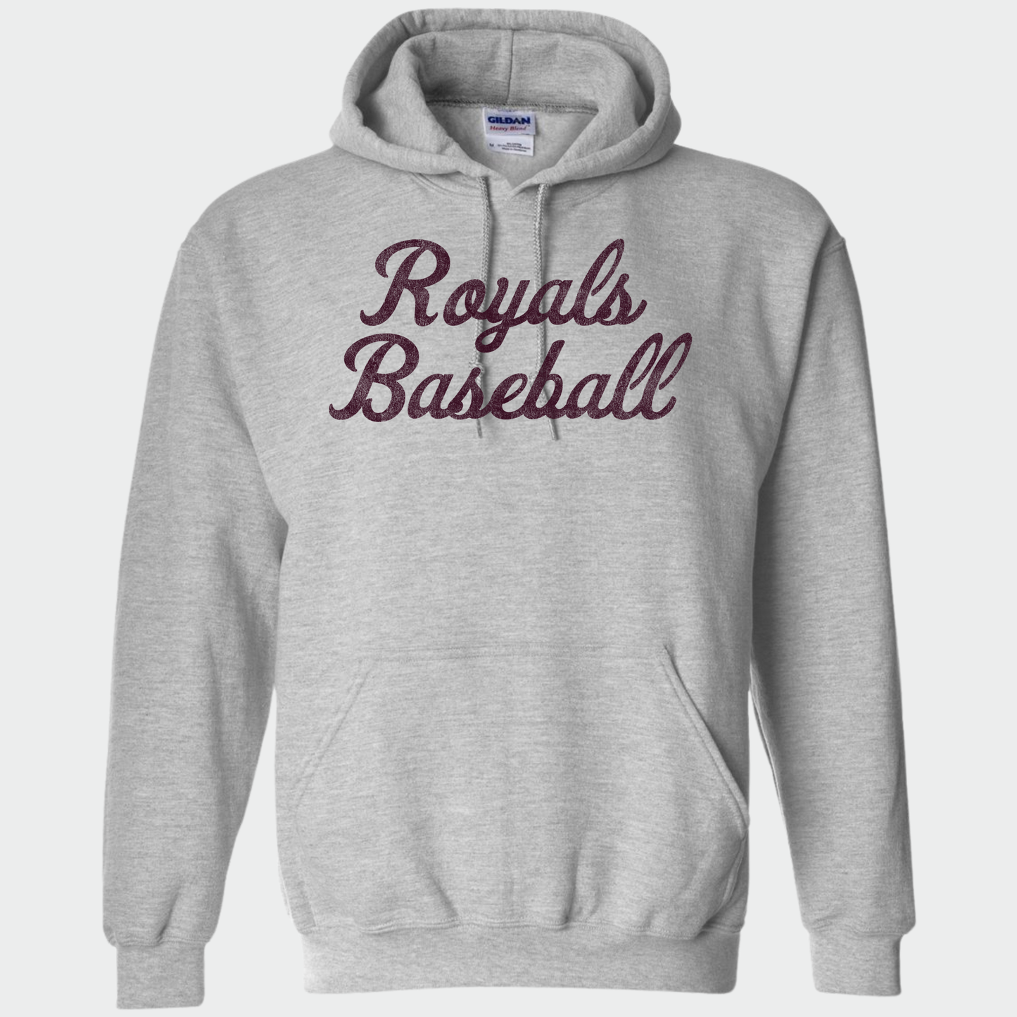 TCR: Royals Baseball Script, Hoodie *Distressed Print*