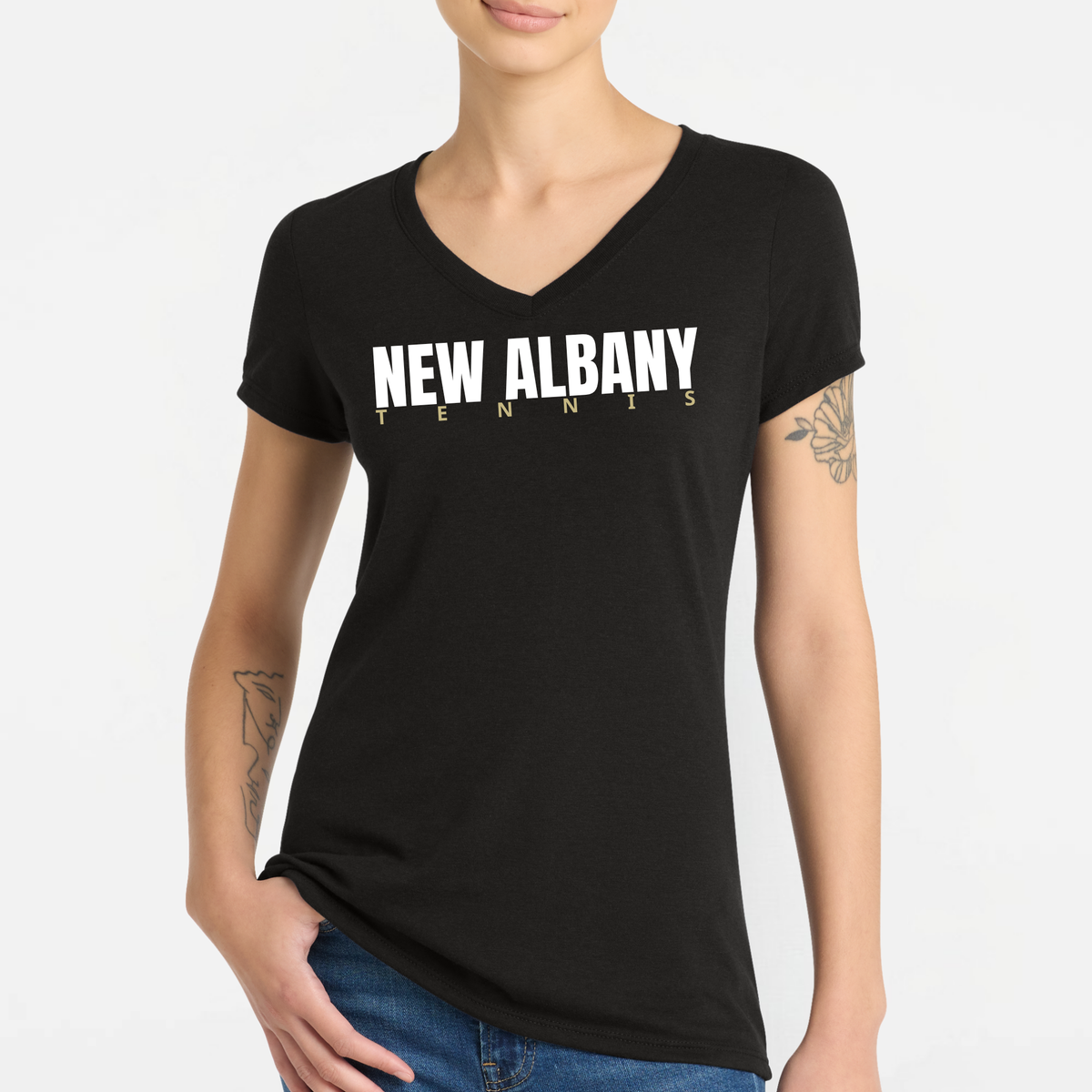 NATennis: New Albany Tennis, Women's Triblend V-Neck Tee