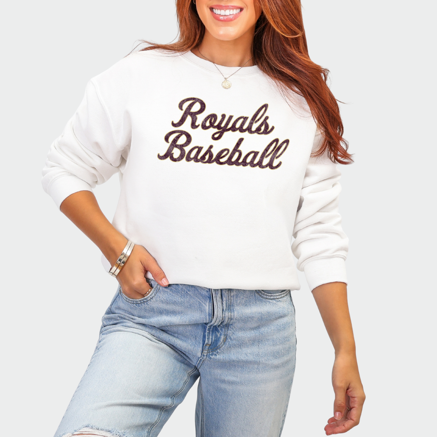 TCR: Royals Baseball Script, Crew *Distressed Print*