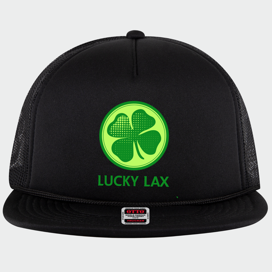 LuckyLax: Circle Logo Flex-Bill Foam Trucker Hat