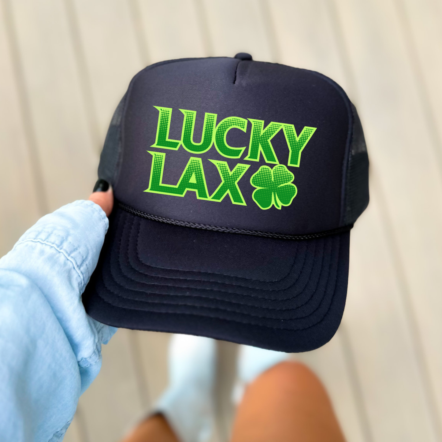 LuckyLax: Stacked Logo Foam Trucker Hat