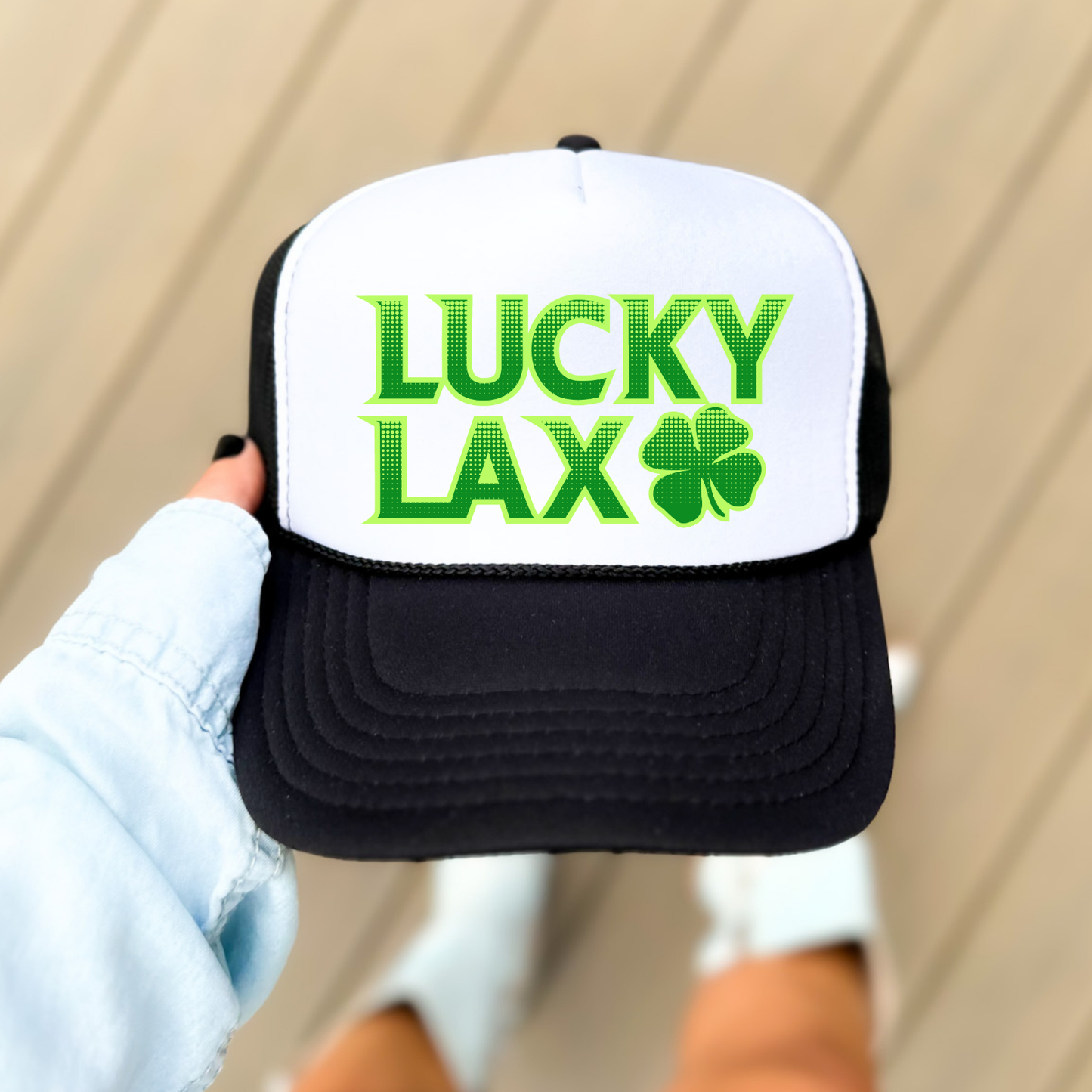 LuckyLax: Stacked Logo Foam Trucker Hat