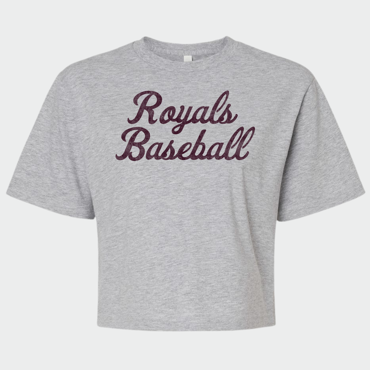 TCR: Royals Baseball Script, Women's Boxy Tee *Distressed Print*