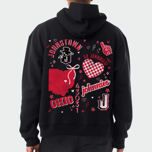 JYAA: Collage Print 10oz Heavyweight Hooded Sweatshirt