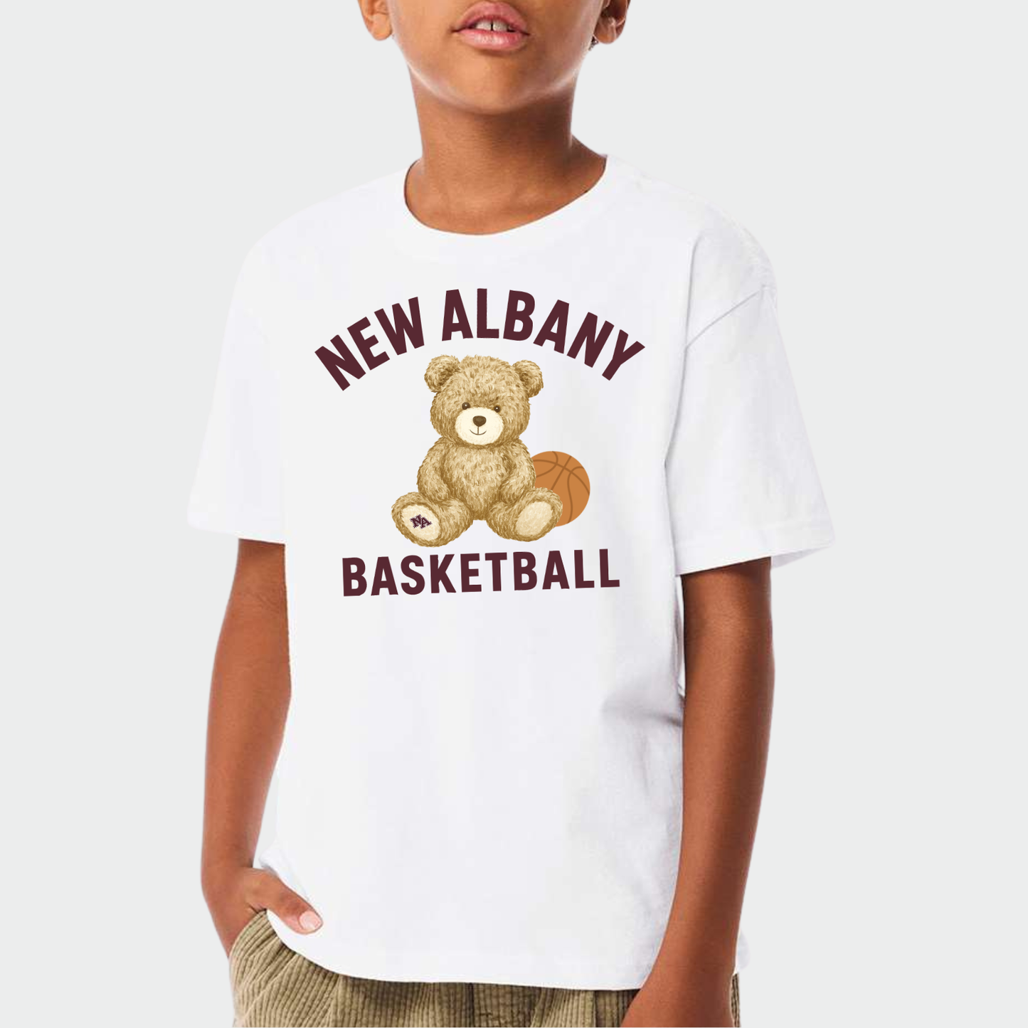 NAGTB: New Albany Basketball Teddy Bear Heavyweight T-Shirt