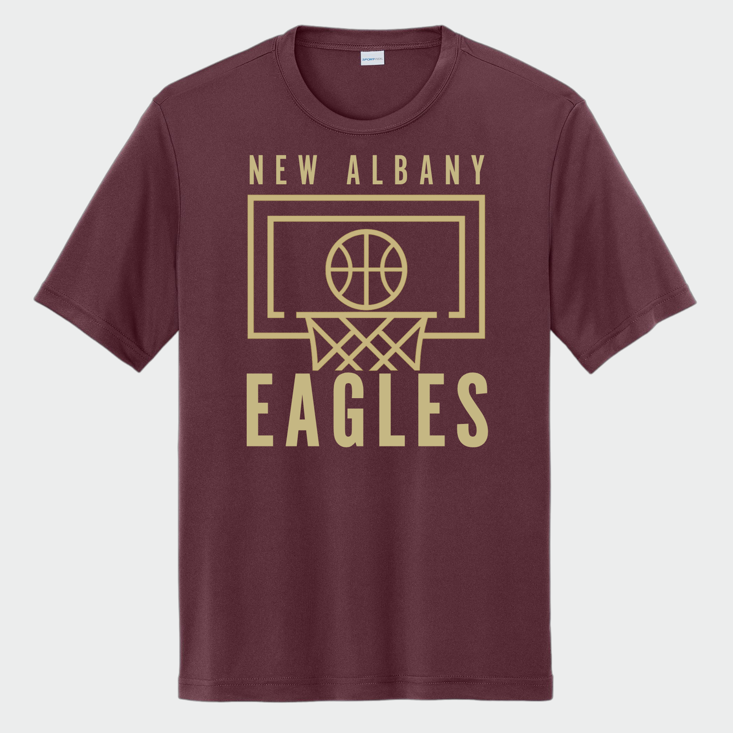 NAGTB: New Albany Eagles Basketball Court Tech T-Shirt