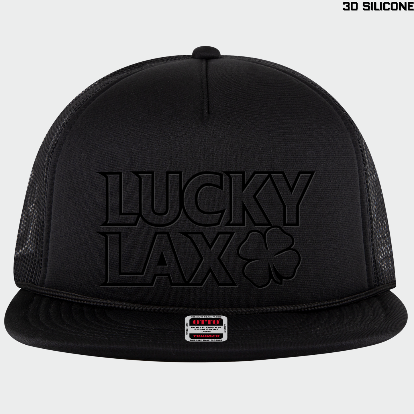 LuckyLax: Stacked Logo Flex-Bill Trucker Cap *3D Print*