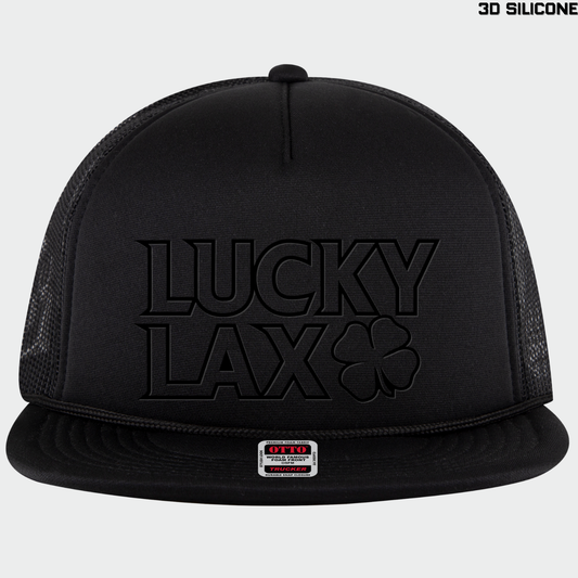 LuckyLax: Stacked Logo Flex-Bill Trucker Cap *3D Print*