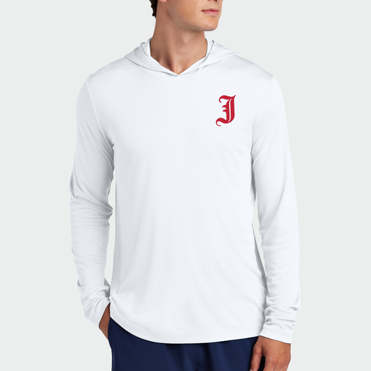 JTB: Old English J Long Sleeve UV Pro Hooded Tech T-Shirt
