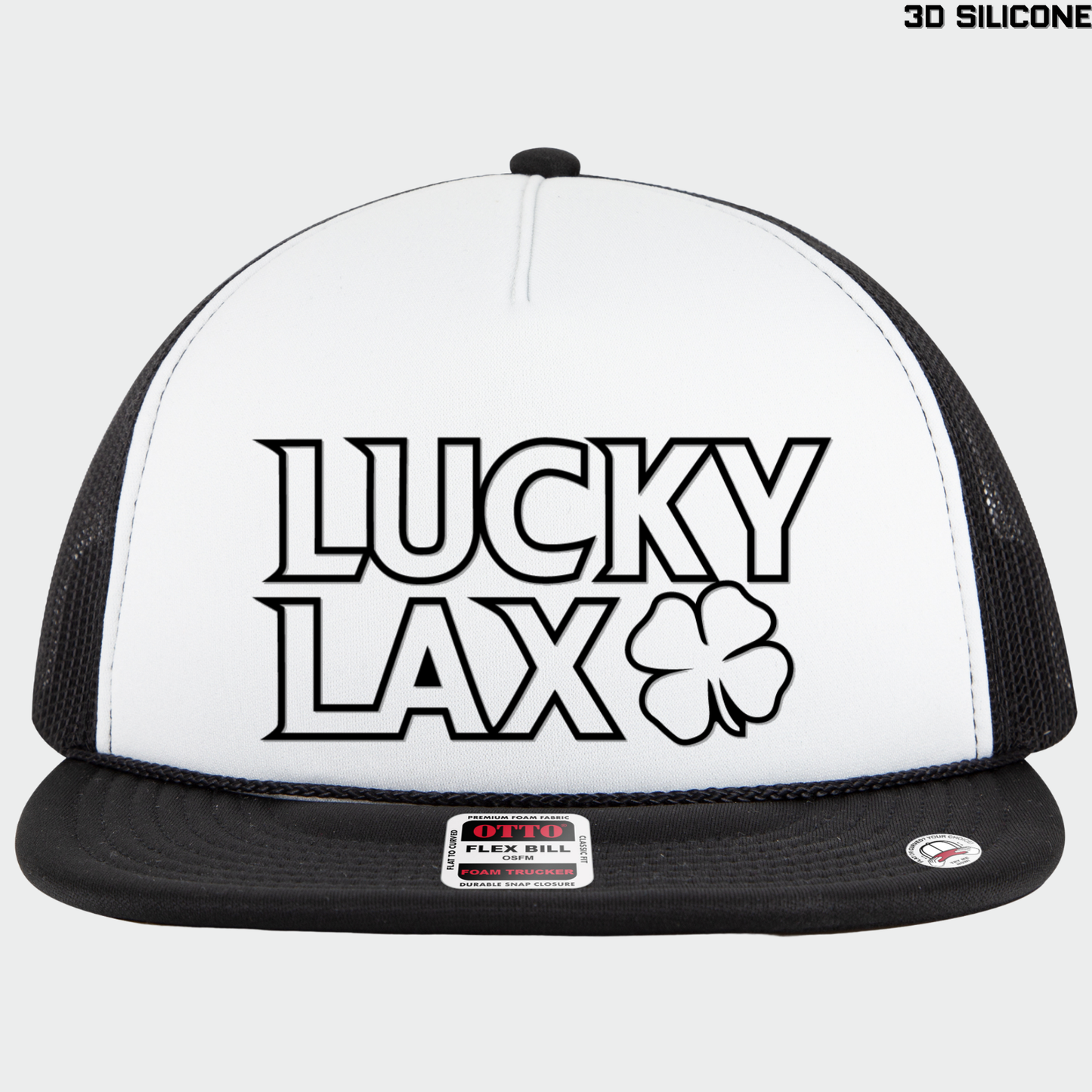 LuckyLax: Stacked Logo Flex-Bill Trucker Cap *3D Print*