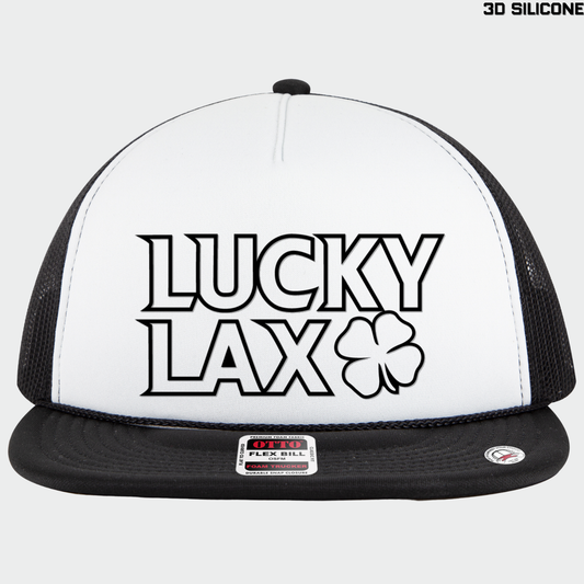 LuckyLax: Stacked Logo Flex-Bill Trucker Cap *3D Print*