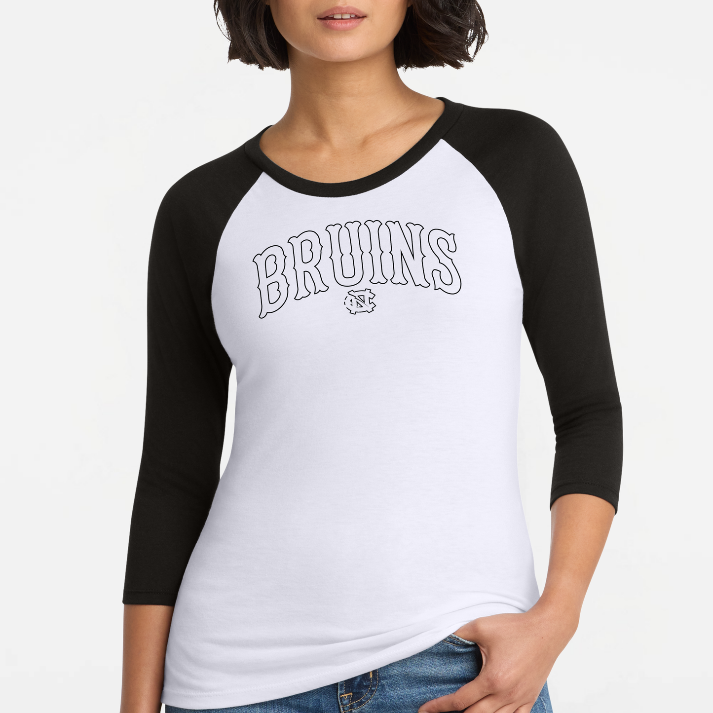 BRUINS: Womens Three-Quarter Sleeve Raglan Tee