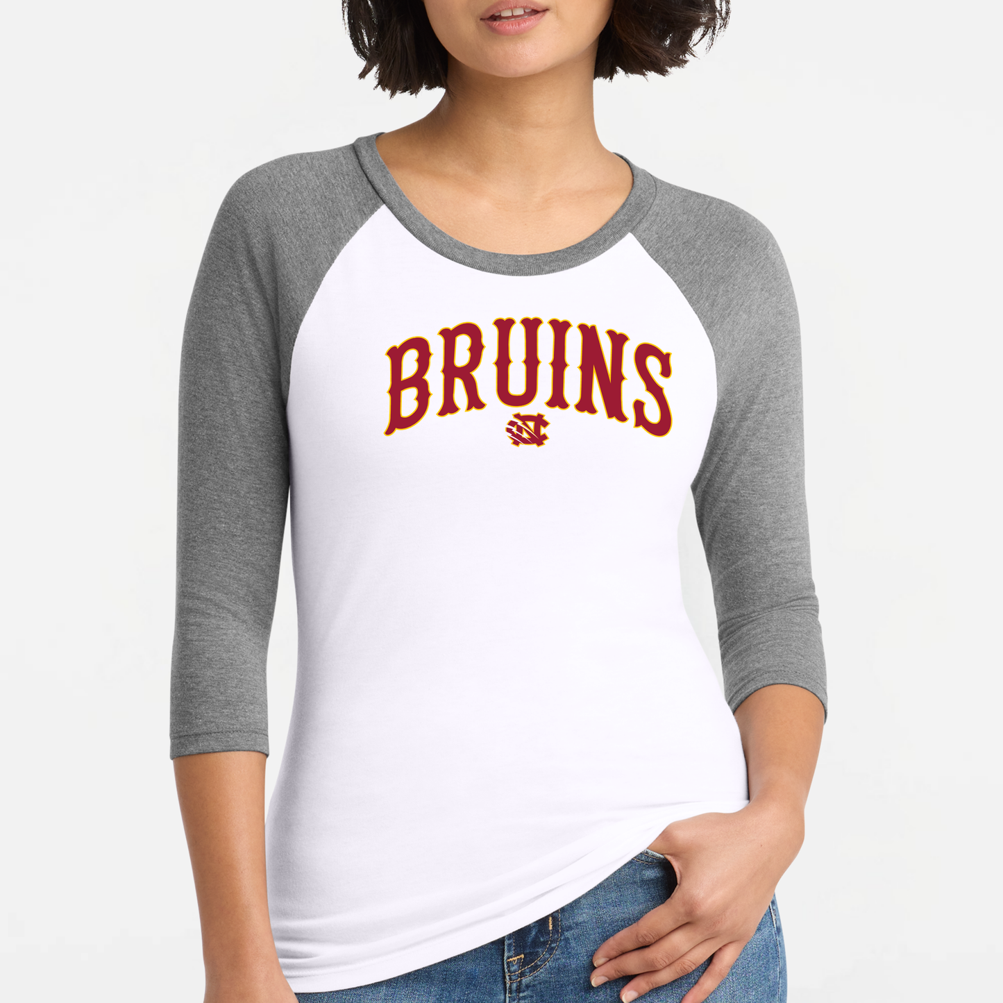 BRUINS: Womens Three-Quarter Sleeve Raglan Tee