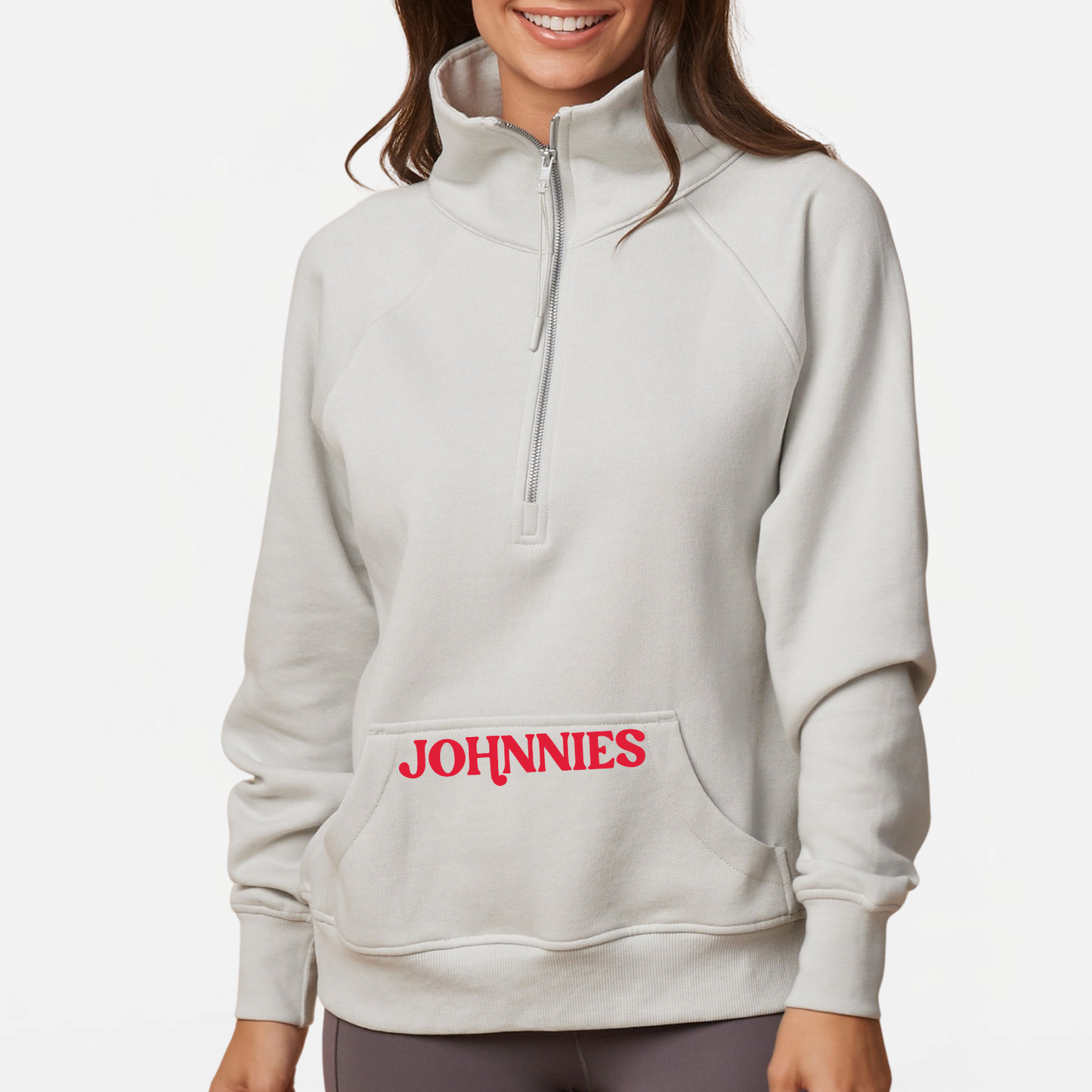 JYAA: Johnnies Women's Boxy Half Zip Sweatshirt