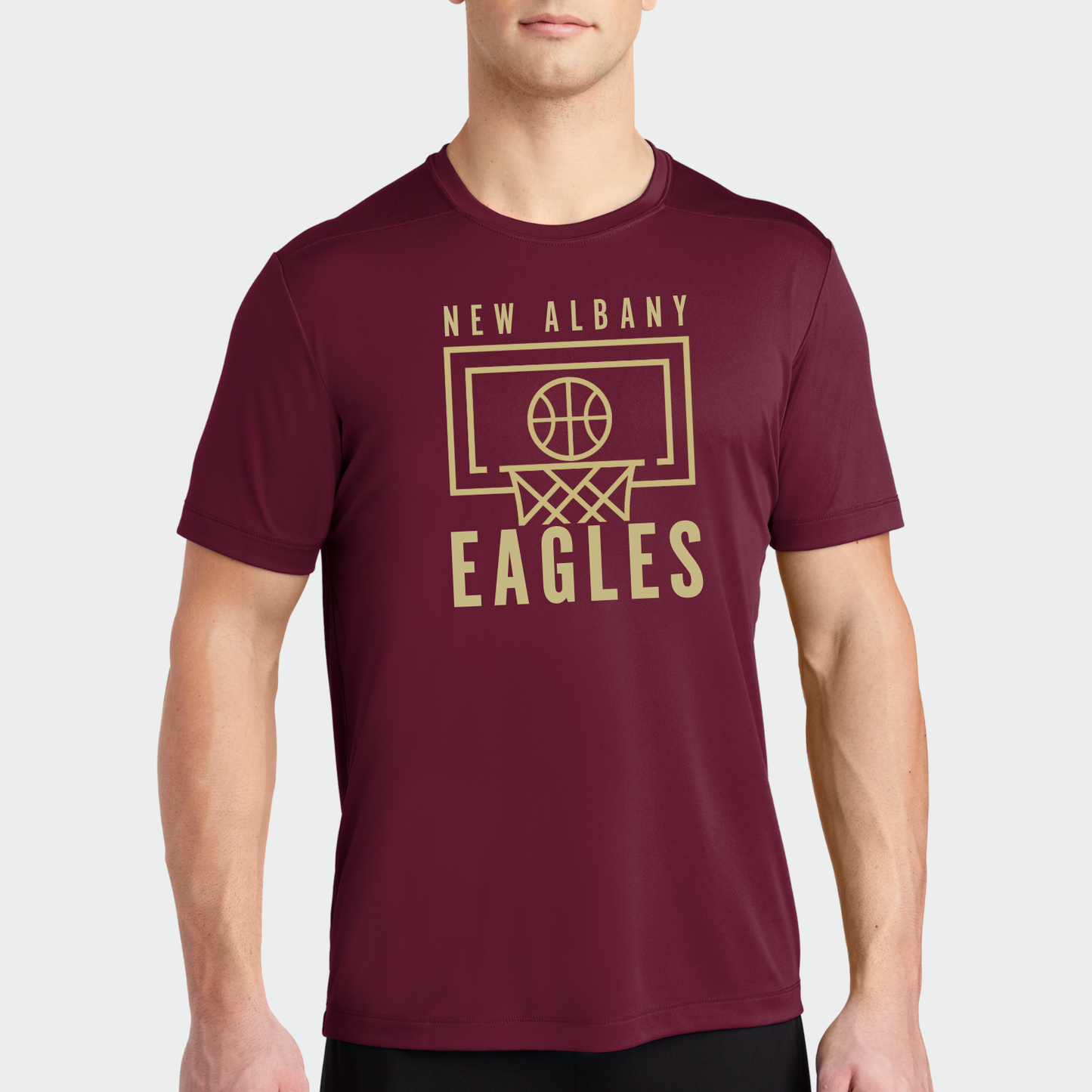 NAGTB: New Albany Eagles Basketball Court Tech T-Shirt