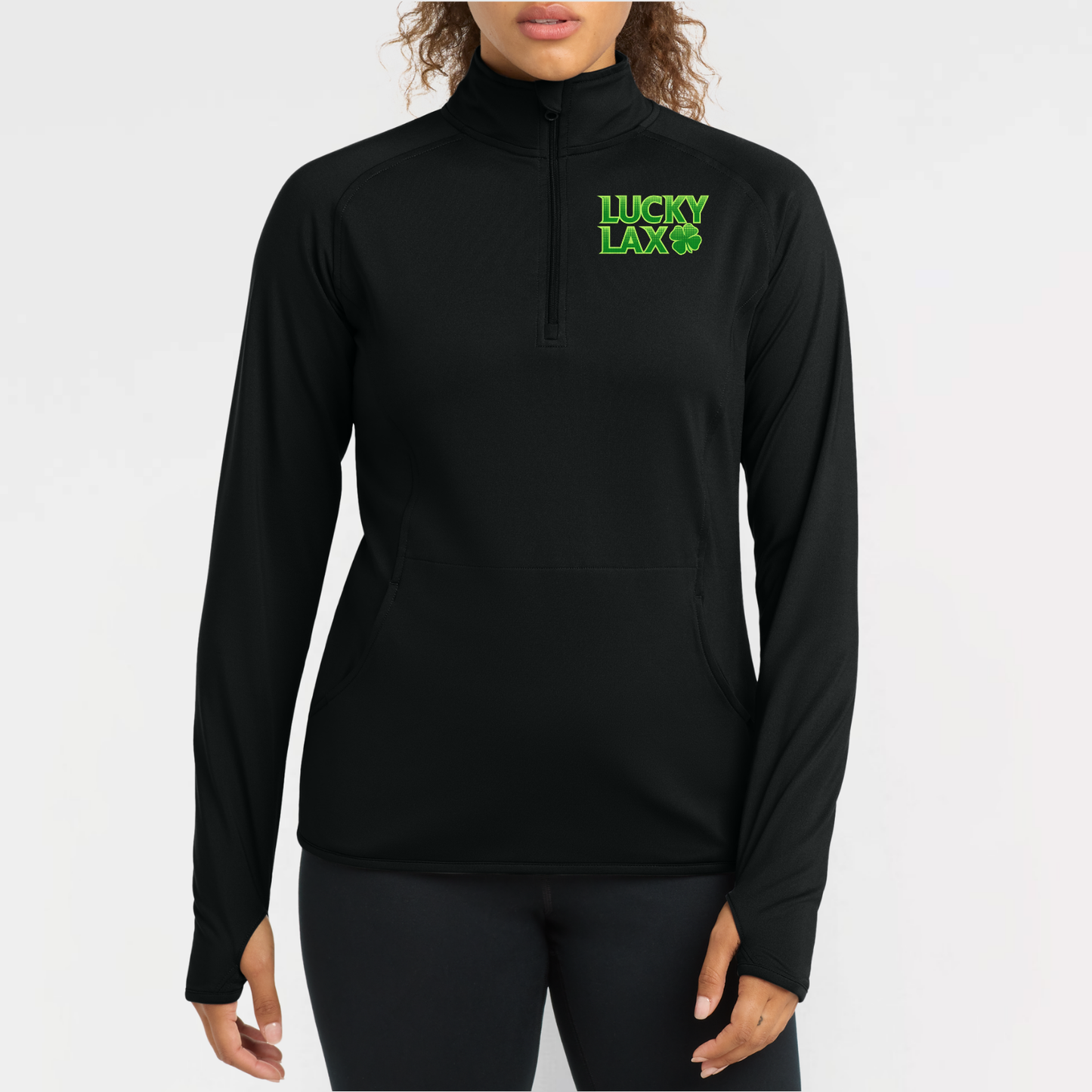 LuckyLax: Women's Quarter Zip Long Sleeve Tech Pullover