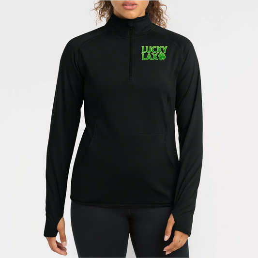 LuckyLax: Women's Quarter Zip Long Sleeve Tech Pullover