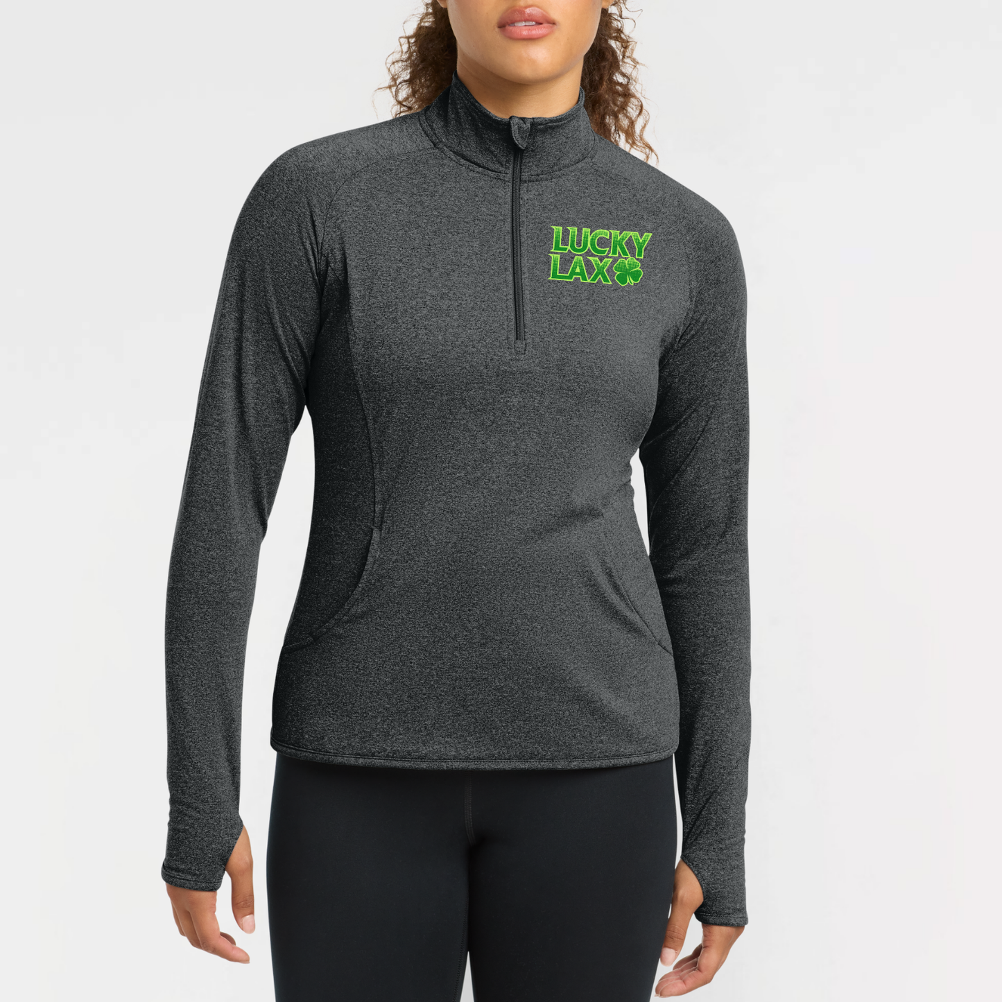 LuckyLax: Women's Quarter Zip Long Sleeve Tech Pullover