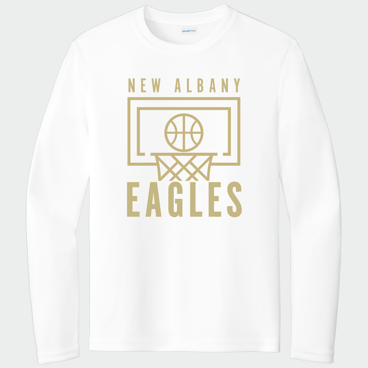 NAGTB: New Albany Eagles Basketball Court Long Sleeve Tech T-Shirt