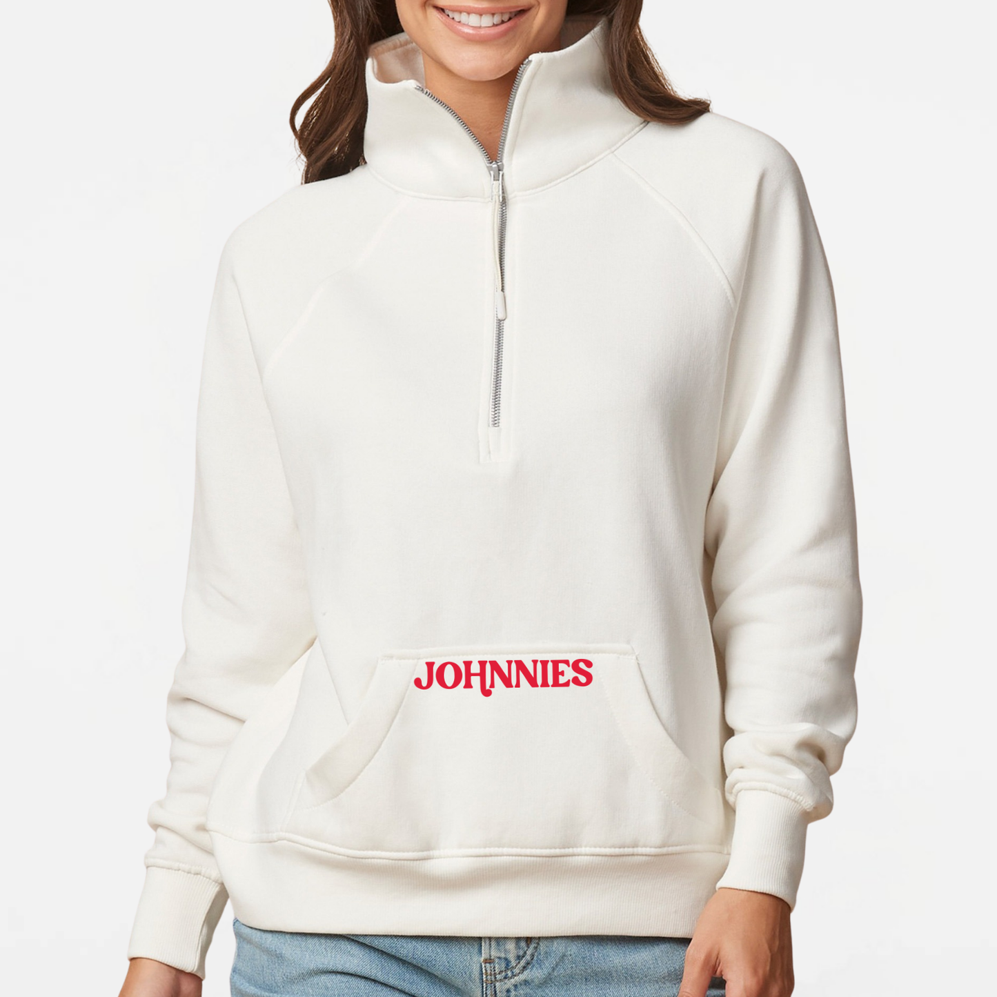 JYAA: Johnnies Women's Boxy Half Zip Sweatshirt
