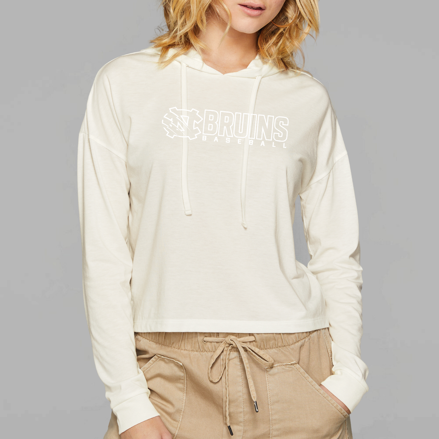 BRUINS: Women's Triblend Long Sleeve Hooded T-Shirt