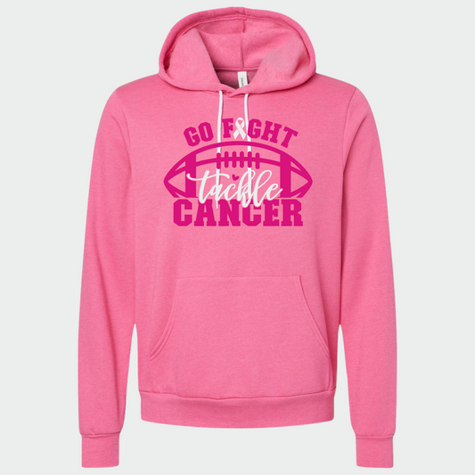 Go Fight Tackle Cancer Sponge Fleece Hooded Sweatshirt