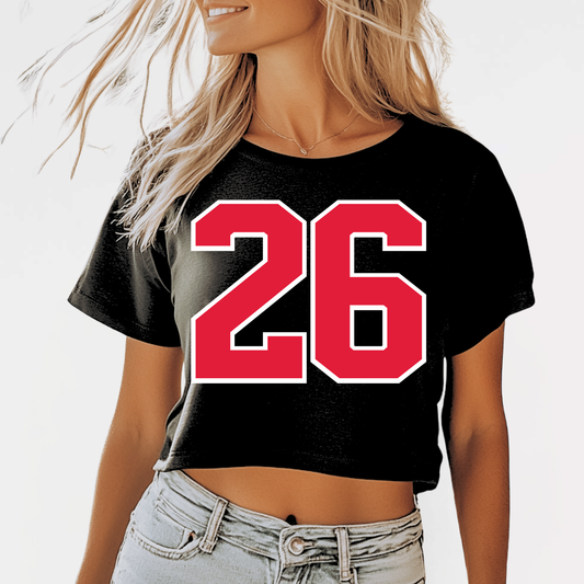 JYAA: Colorblock *custom* Number Women's Flowy Cropped Tee