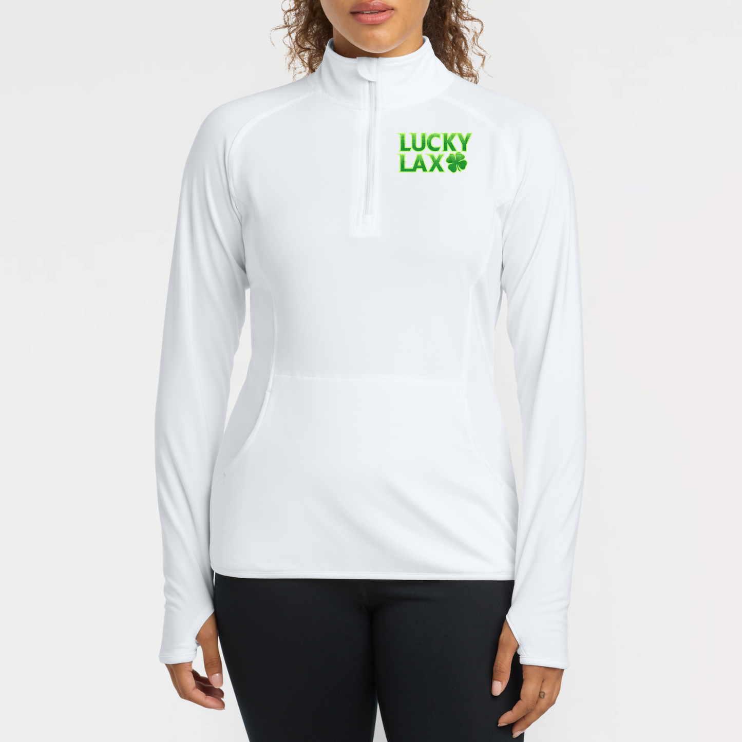 LuckyLax: Women's Quarter Zip Long Sleeve Tech Pullover