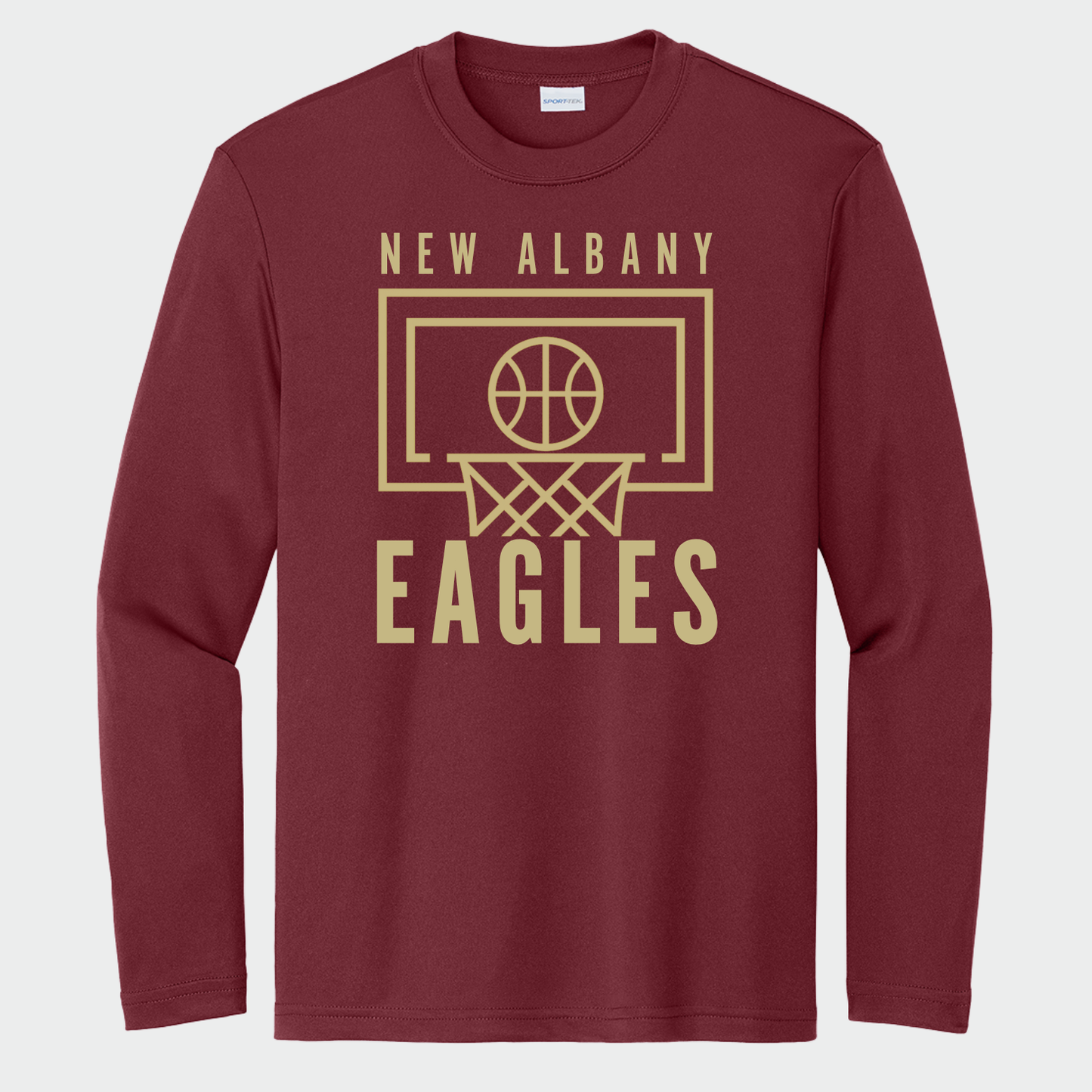 NAGTB: New Albany Eagles Basketball Court Long Sleeve Tech T-Shirt