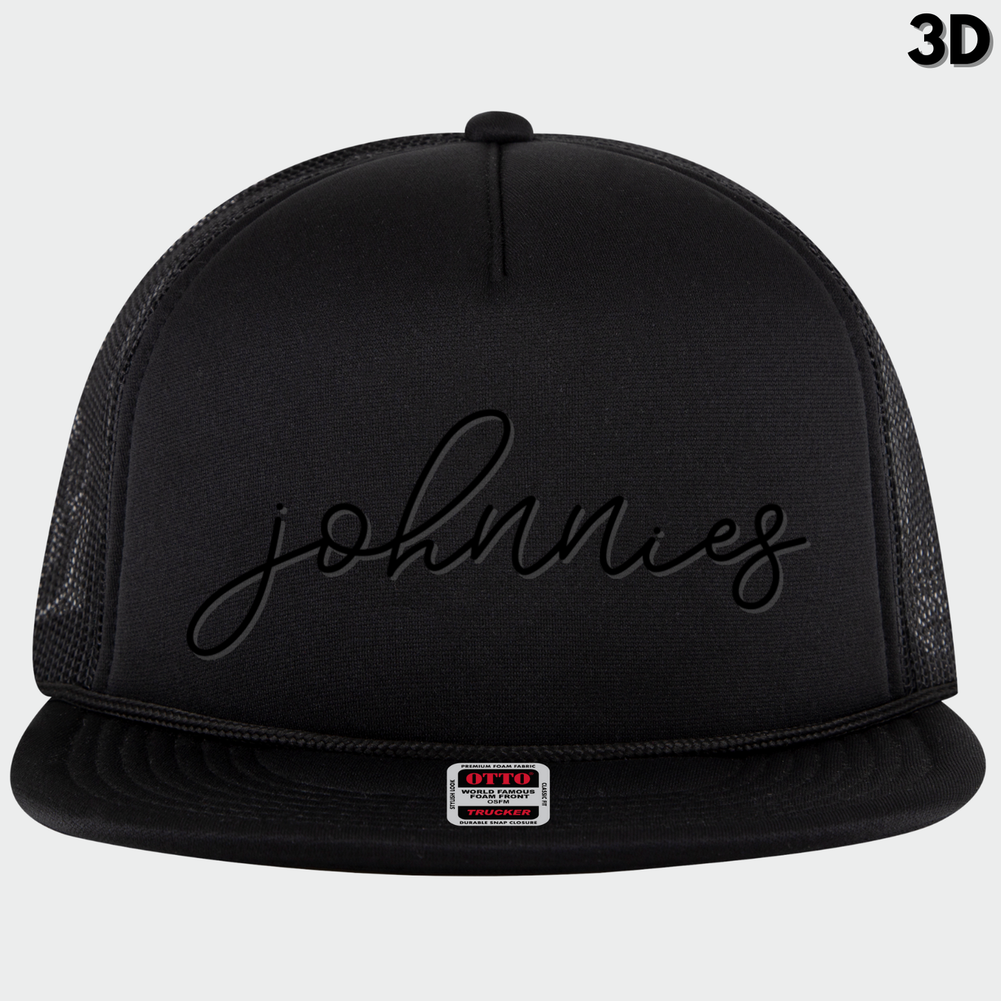 JYAA: Johnnies Thin Script Flex-Bill Trucker Hat