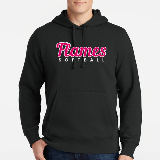 Flames Softball: Pullover Hooded Sweatshirt