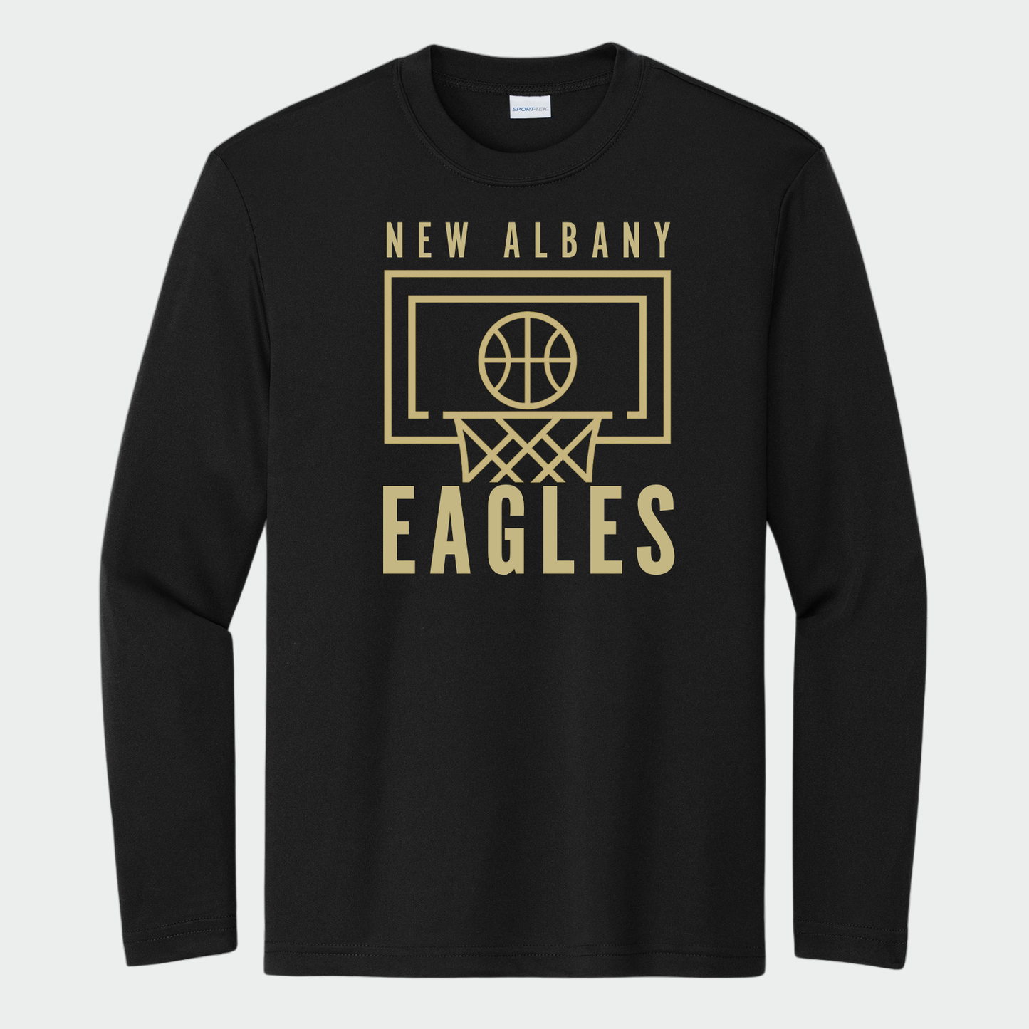 NAGTB: New Albany Eagles Basketball Court Long Sleeve Tech T-Shirt