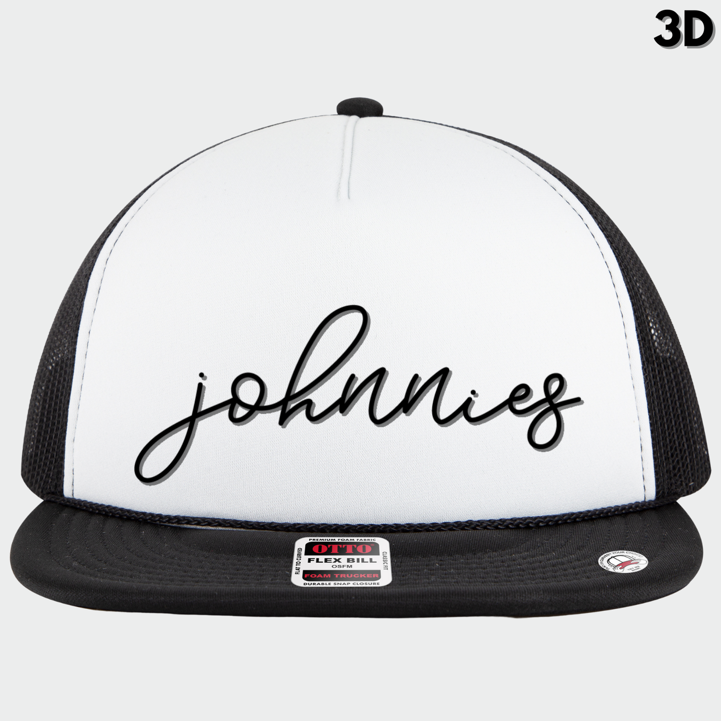 JYAA: Johnnies Thin Script Flex-Bill Trucker Hat