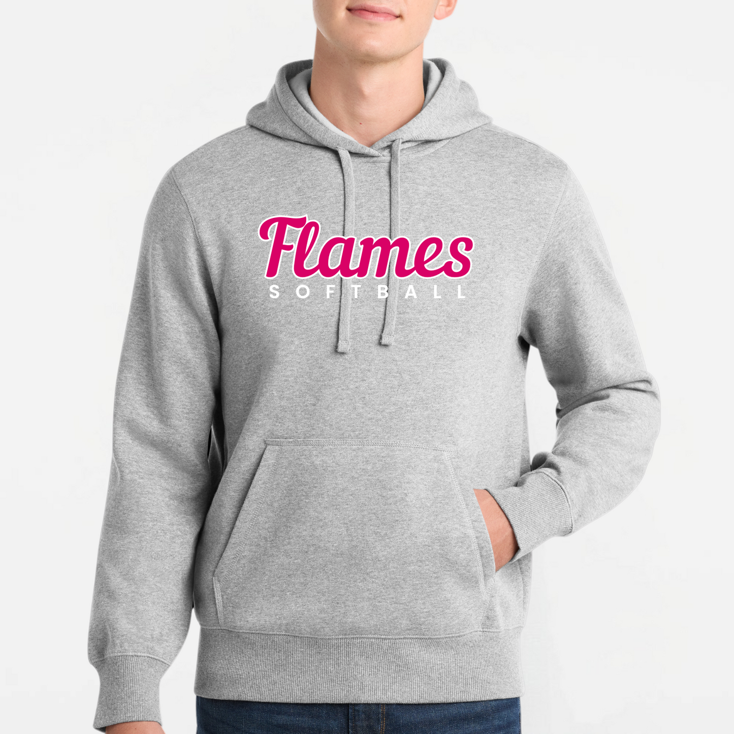 Flames Softball: Pullover Hooded Sweatshirt
