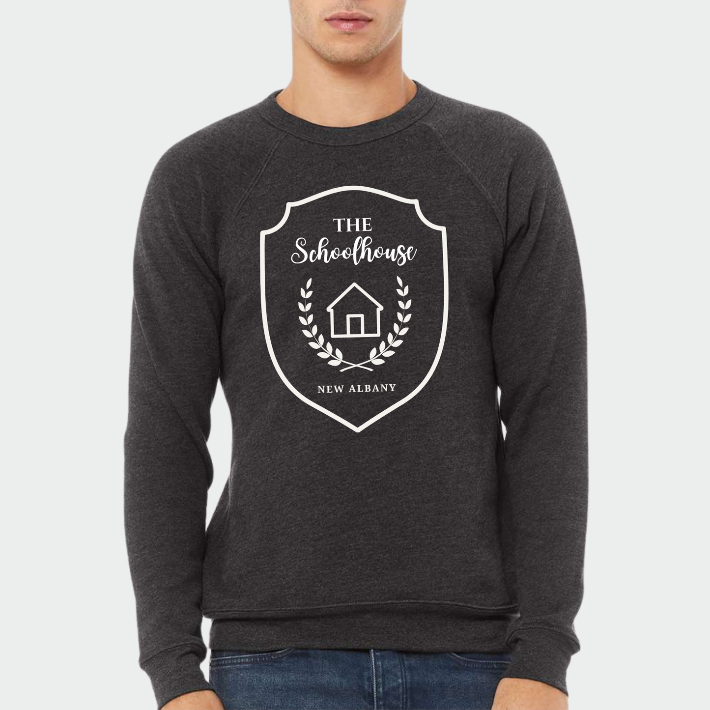 The Schoolhouse: Logo Sponge Fleece Raglan Crew Sweatshirt