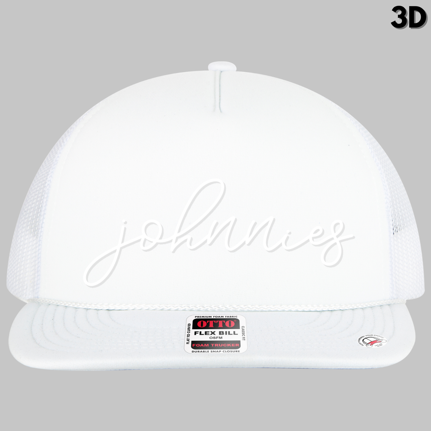 JYAA: Johnnies Thin Script Flex-Bill Trucker Hat