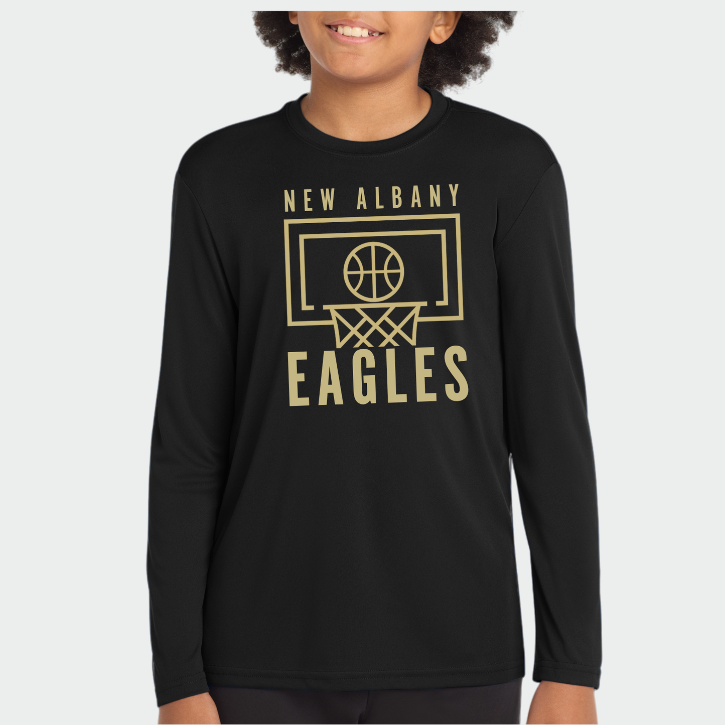 NAGTB: New Albany Eagles Basketball Court Long Sleeve Tech T-Shirt