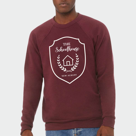 The Schoolhouse: Logo Sponge Fleece Raglan Crew Sweatshirt