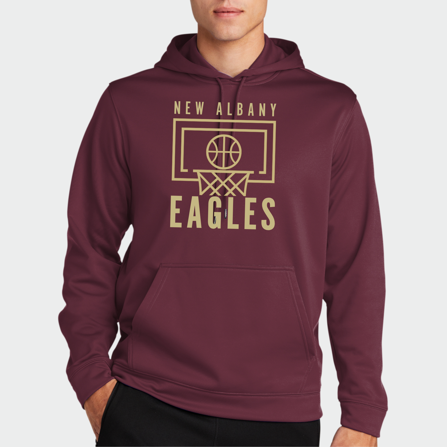 NAGTB: New Albany Eagles Basketball Court Tech Hooded Sweatshirt
