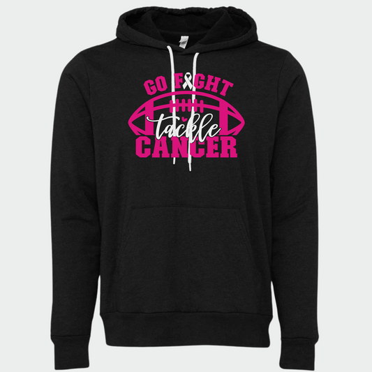 Go Fight Tackle Cancer Sponge Fleece Hooded Sweatshirt