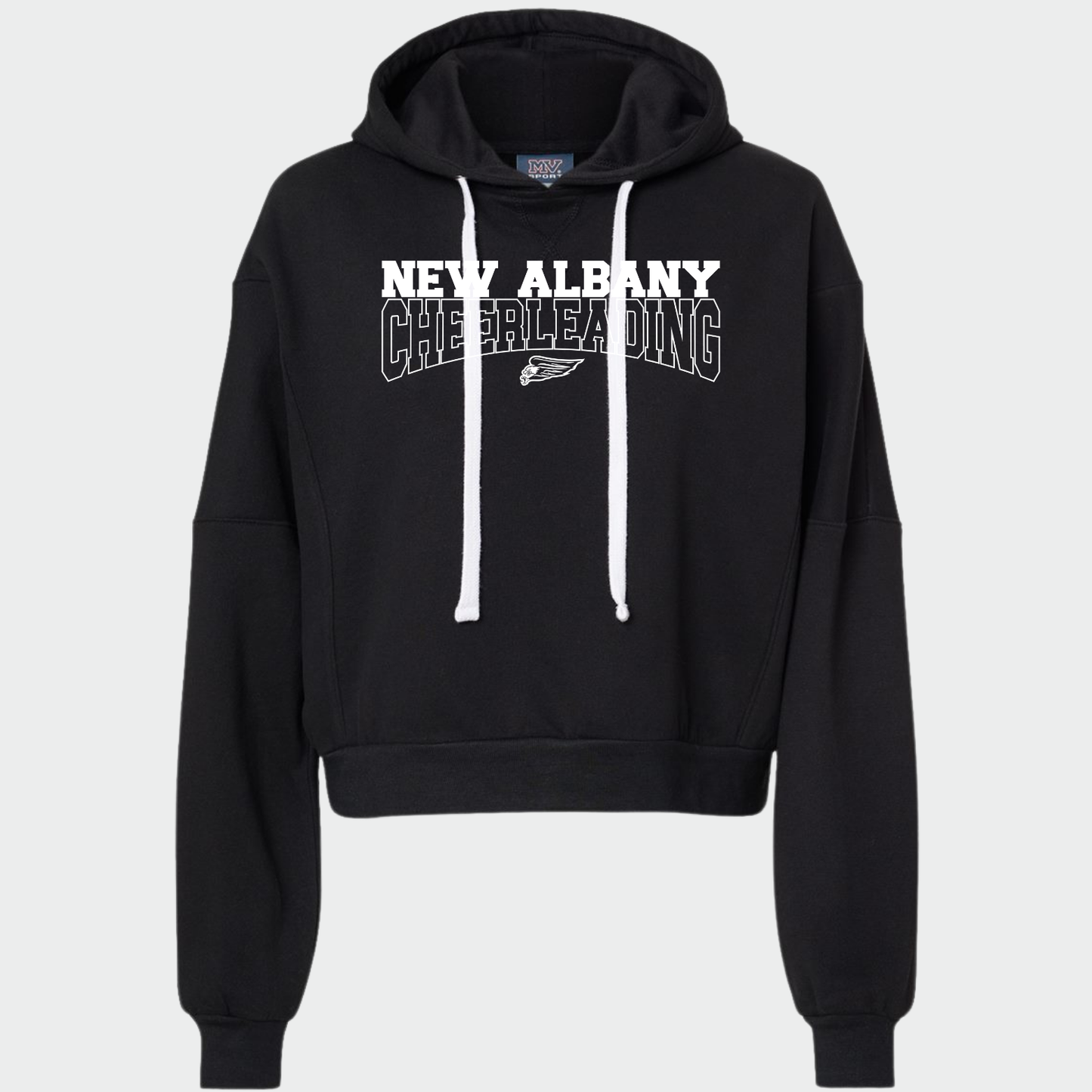 NAYCHEER: New Albany Cheerleading Crop Hooded Sweatshirt