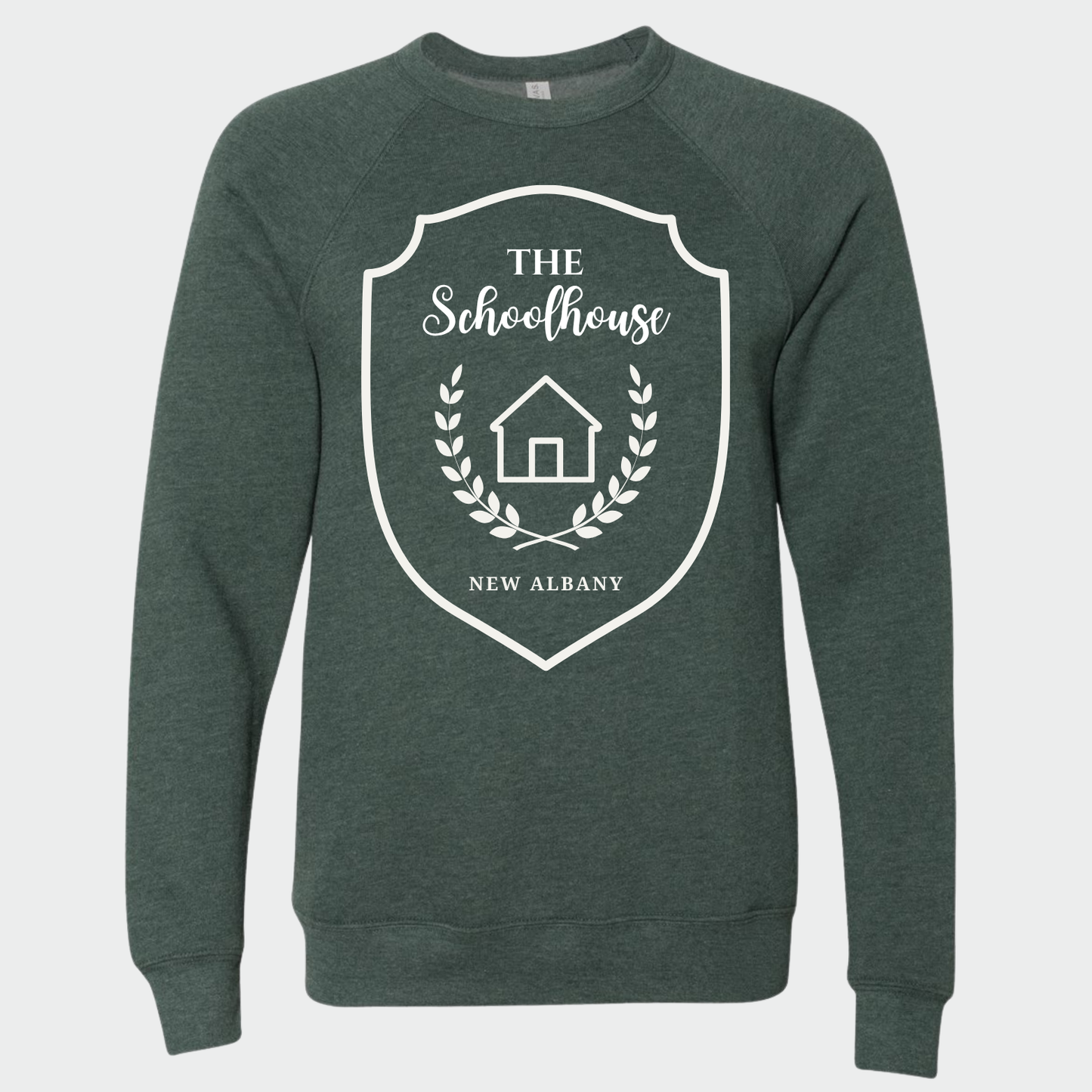The Schoolhouse: Logo Sponge Fleece Raglan Crew Sweatshirt