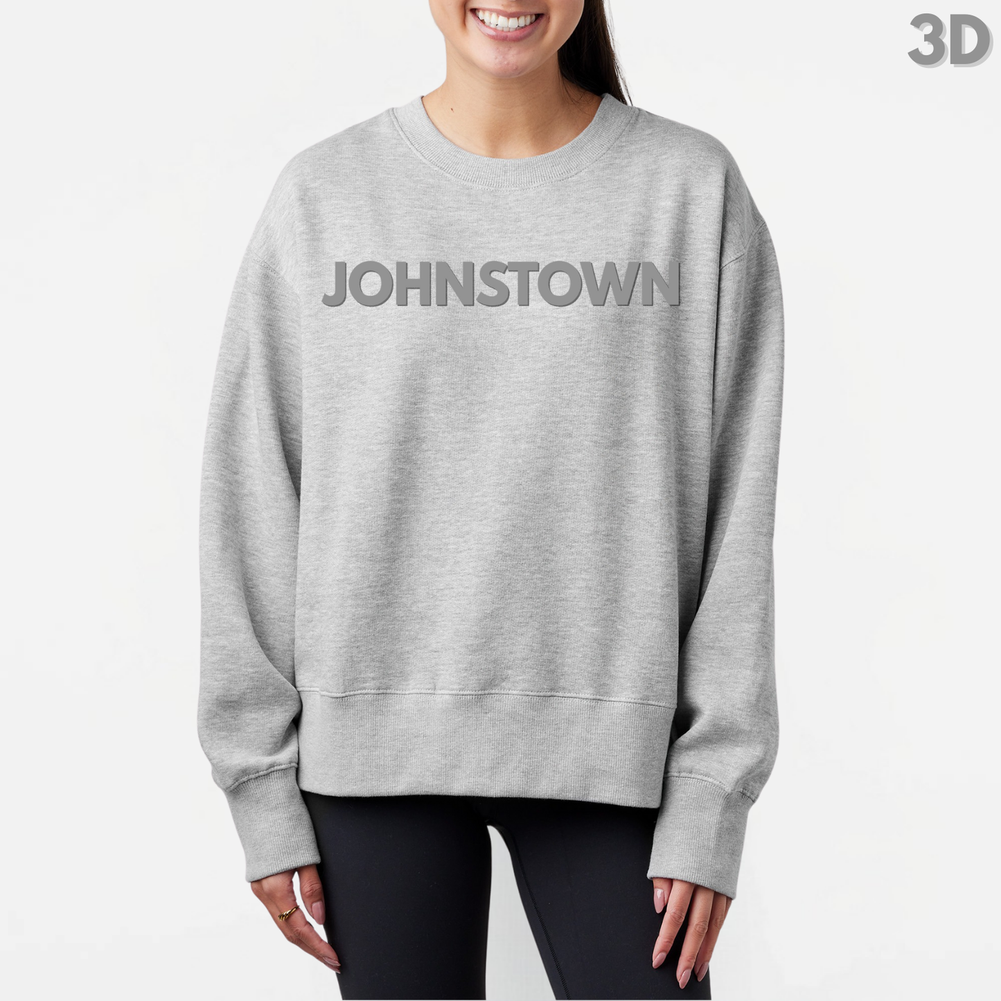 JYAA: Johnstown 3D Print Women's Boxy Crew Sweatshirt