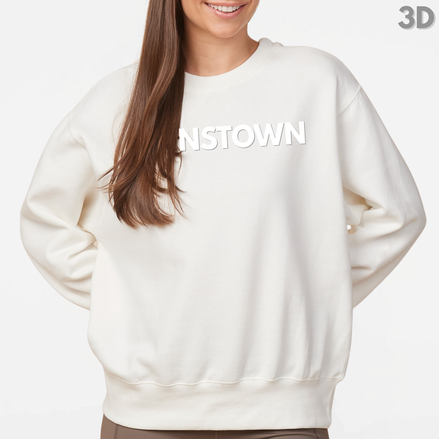JYAA: Johnstown 3D Print Women's Boxy Crew Sweatshirt