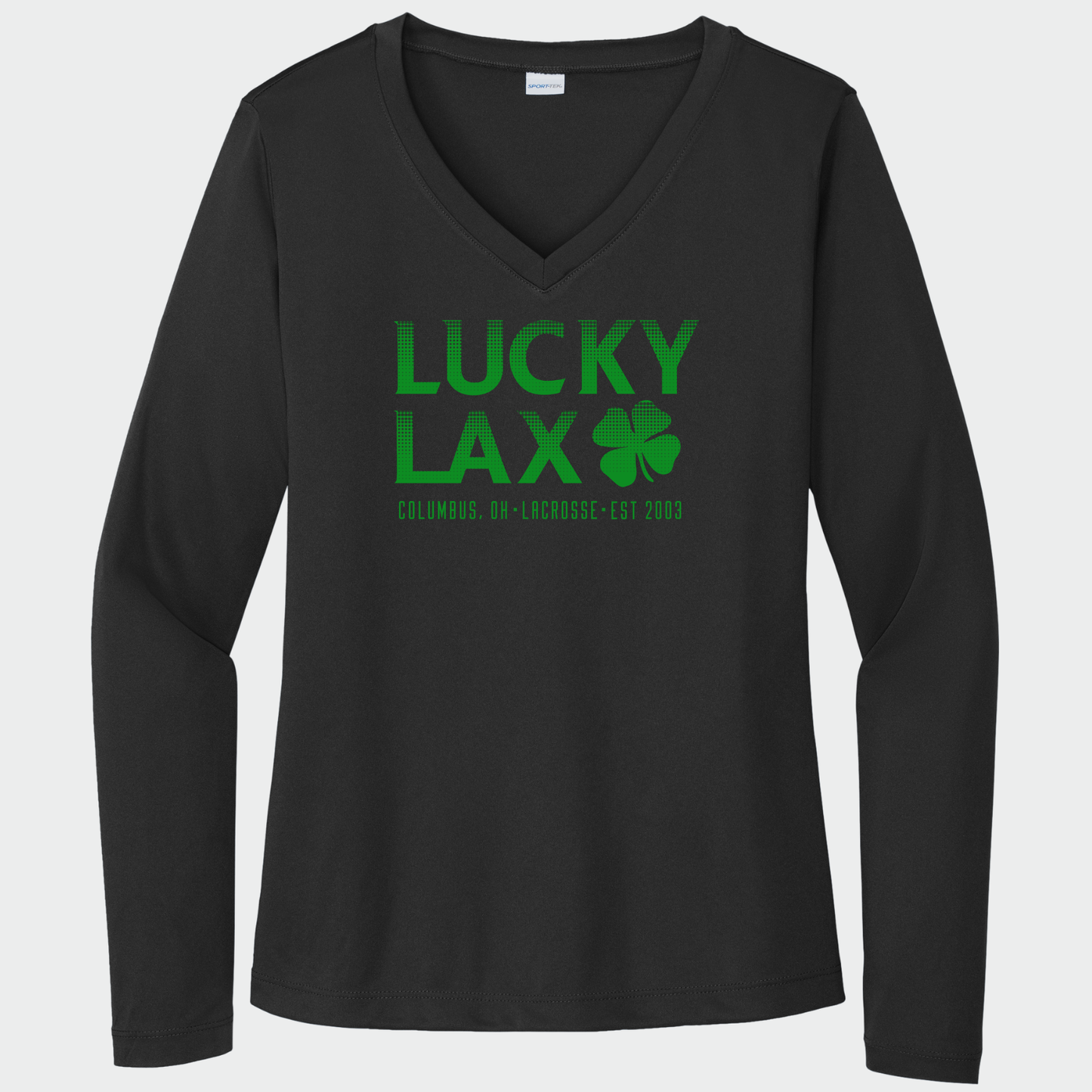 LuckyLax: Women's Long Sleeve Tech V-Neck Tshirt