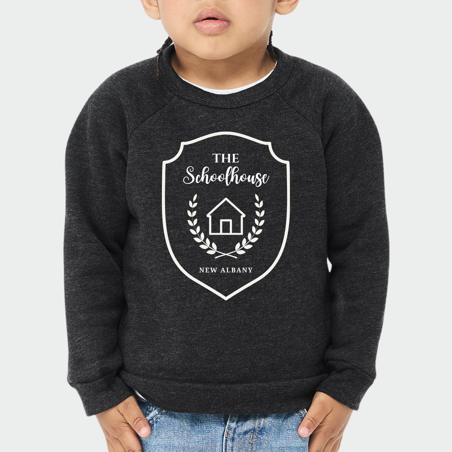 The Schoolhouse: Little Logo Sponge Fleece Raglan Crew Sweatshirt