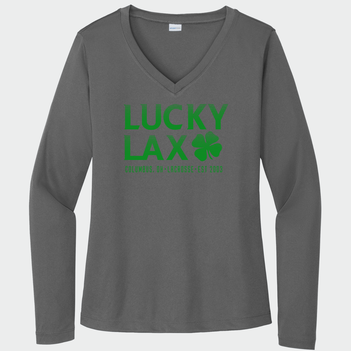 LuckyLax: Women's Long Sleeve Tech V-Neck Tshirt