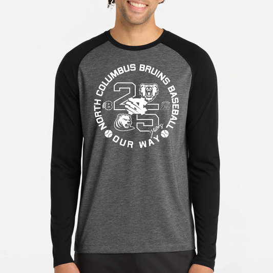 BRUINS: 25th Anniversary Raglan Long Sleeve Triblend Tech T-Shirt